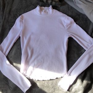 white mock neck